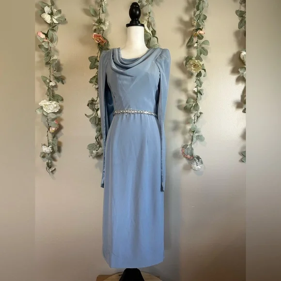 Jenny Packham Thalia Cape Embellished Dress